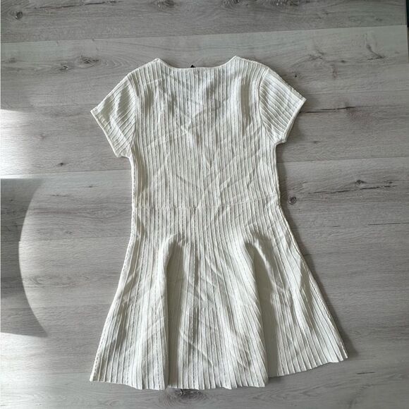 Zara Knit Mini Skater Dress White L NWT - Picture 10 of 10